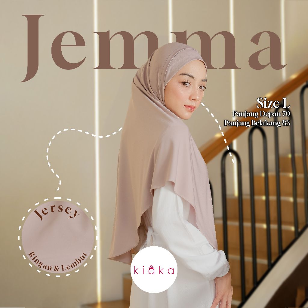 Kiaka - JEMMA L Hijab Melayu Soft Ped Antem Bergo Instan Jersey
