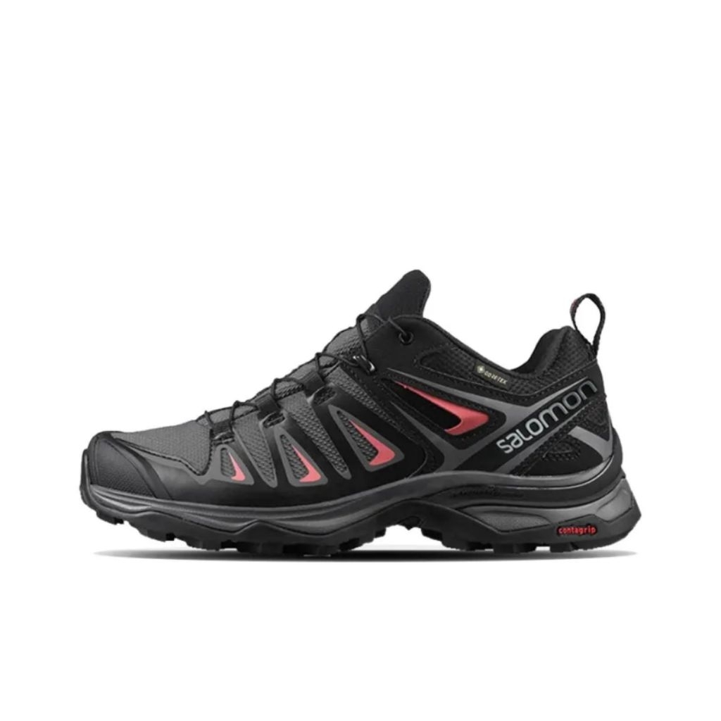 Sepatu Salomon X Ultra 3 Hiking / Trekking Low-Top Gray/Black/Red - 40