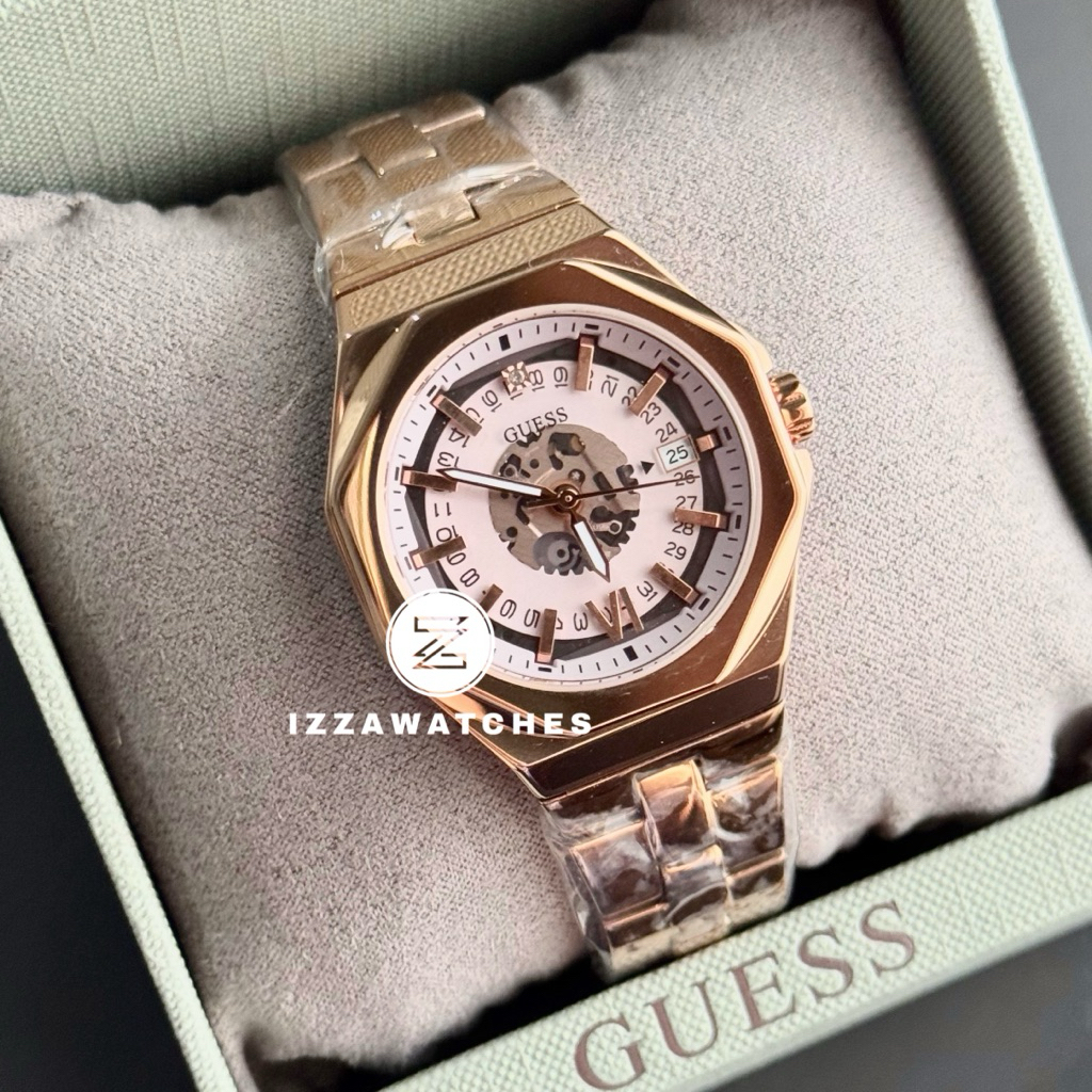 Jam Tangan Wanita Guess Empress GW0551L3 Nude Dial Rosegold Stainless Steel Strap
