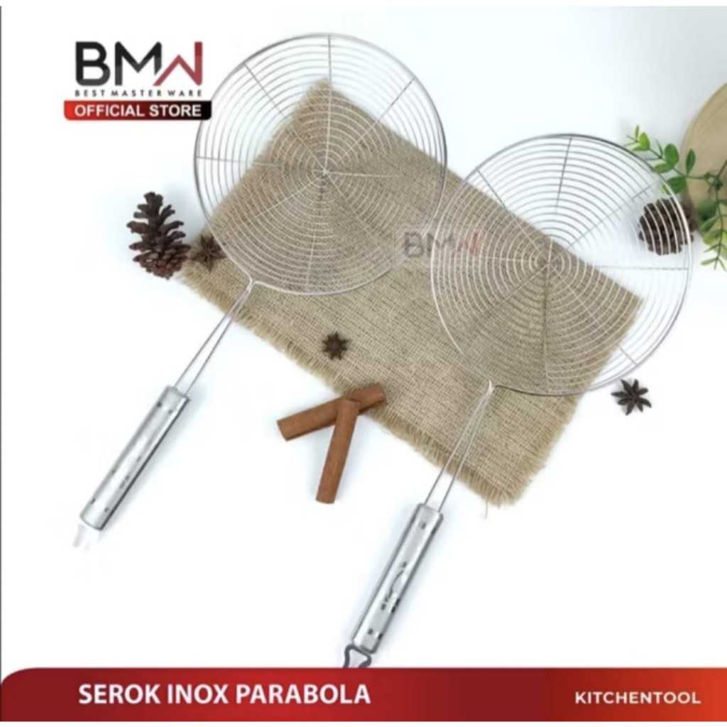 Serok Tirisan Penggorengan Masakan Motif Bunga Stainless Steel Anti Panas / Serok Inox Bunga
