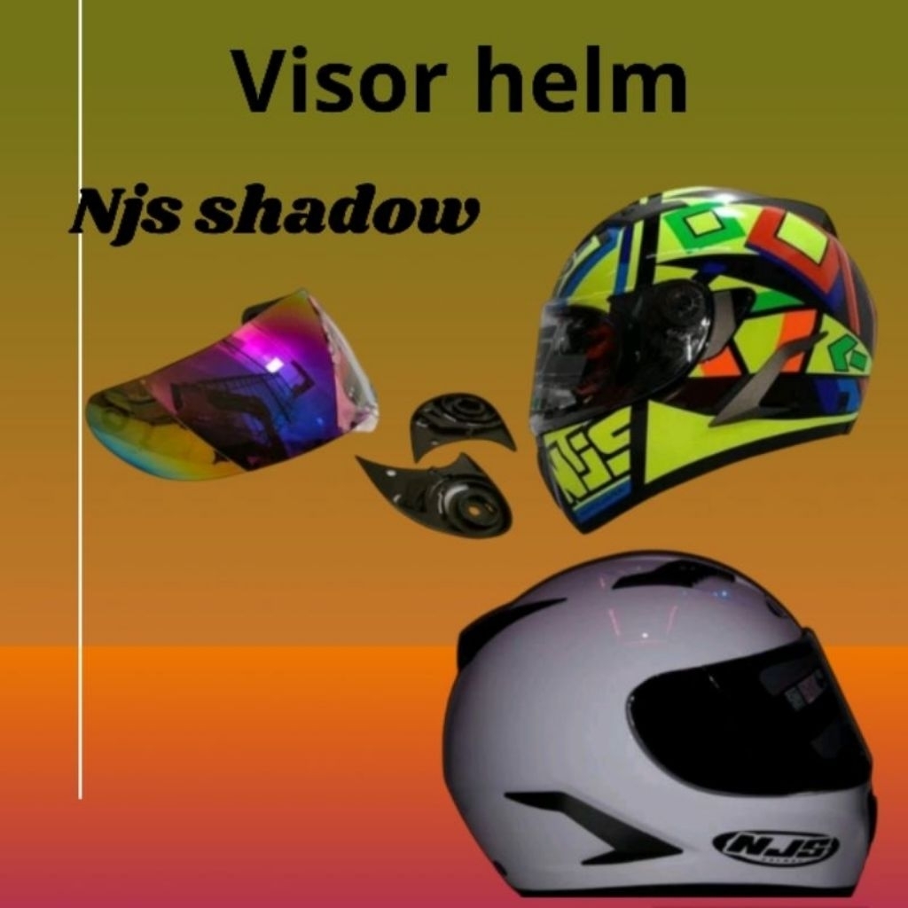 Kaca Helm Full Face NJS SHADOW Visor helm Njs shadow gratis rachet