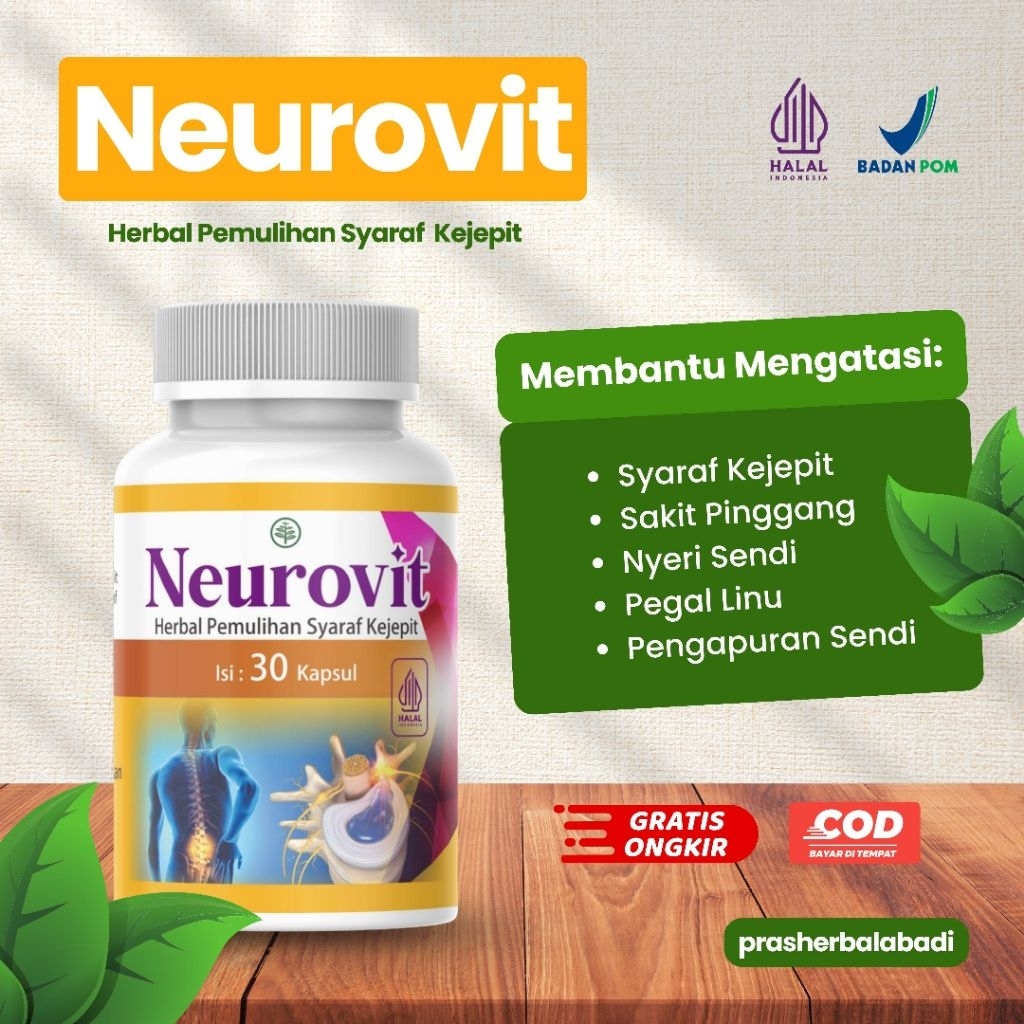 Neurovit - Vitamin Saraf Kejepit & Kesemutan - Isi 30| Cepat Redakan Nyeri