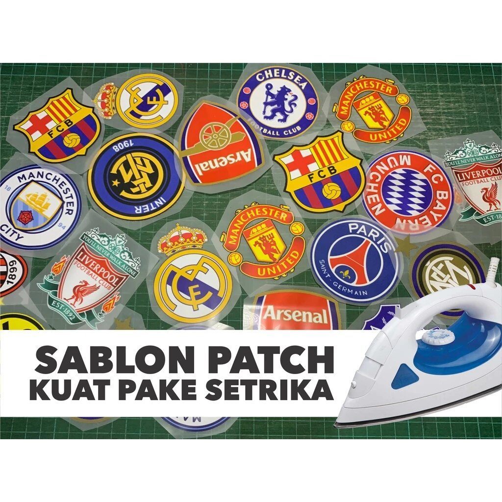 PATCH STIKER SABLON BAJU Logo Setrika | cetak DTF Sablon iron patch setrika | LOGO KLUB BOLA LIGA IN