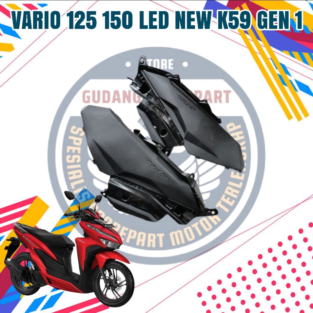Cover bodi kasar vario 125 150 led new k59 gen 1, sambungan bodi vario led new k59, cover mesin vari