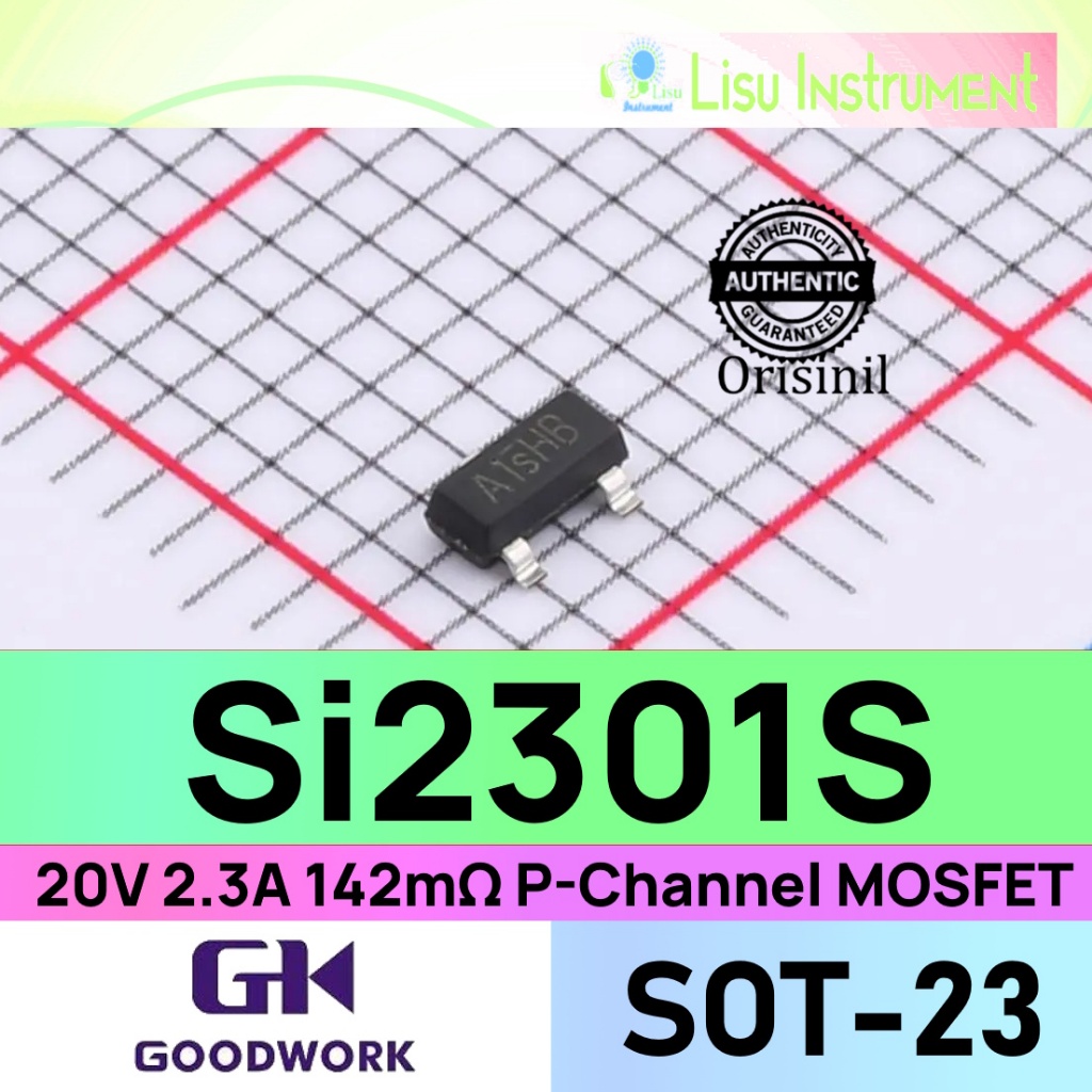 Si2301S 20V 2.3A Single P-Channel MOSFET 2301 A1SHB SOT-23 GOODWORK