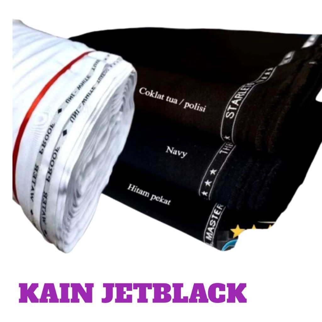JET BLACK KAIN BAHAN METERAN CELANA JAS KANTOR