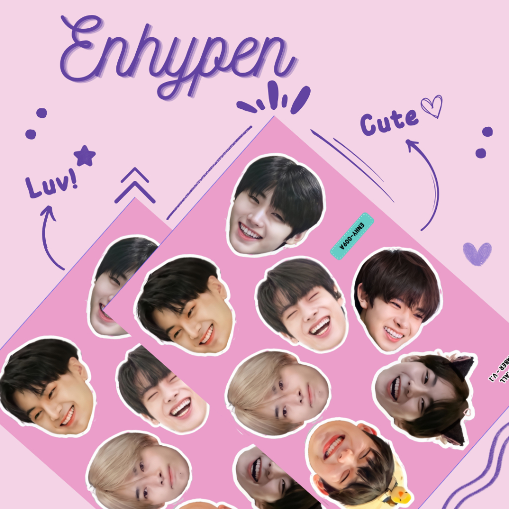 Stiker Kpop Enhypen Member Anime Chibi Lucu Boy Grup Sticker Deco Aesthetic Jurnal Laptop Hp Tumbler
