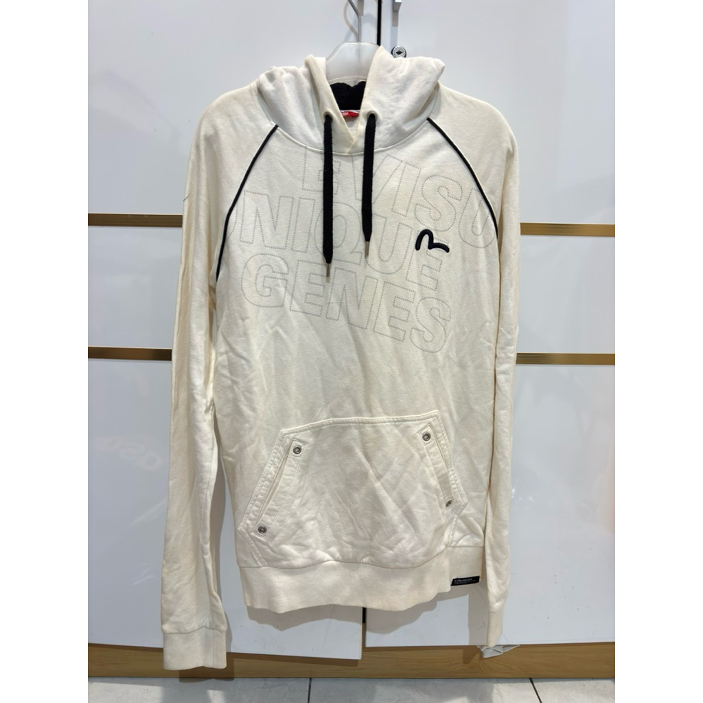Jaket hoodie Evisu white