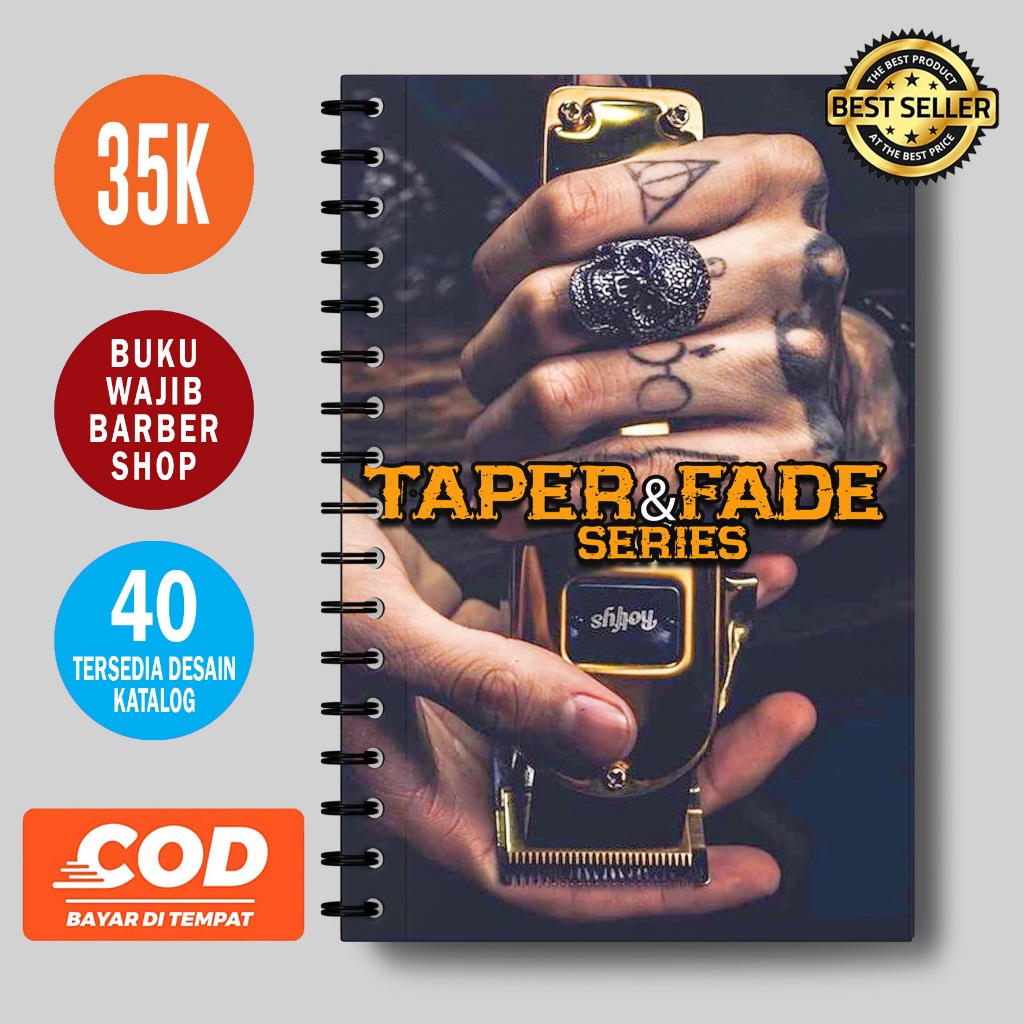 Buku Katalog Model Potong Rambut Pria - Majalah Potong Rambut - Buku Barbershop Taper & Fade Series