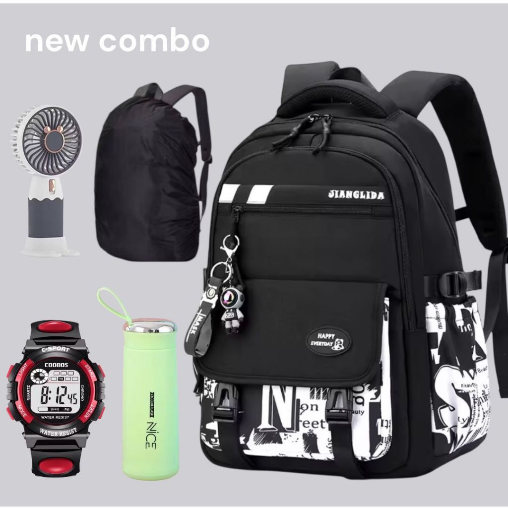Tas Cowok Anak Sekolah Kapasitas Besar Model Import jianglida Backpack Sekolah SD SMP SMA Terbaru 20