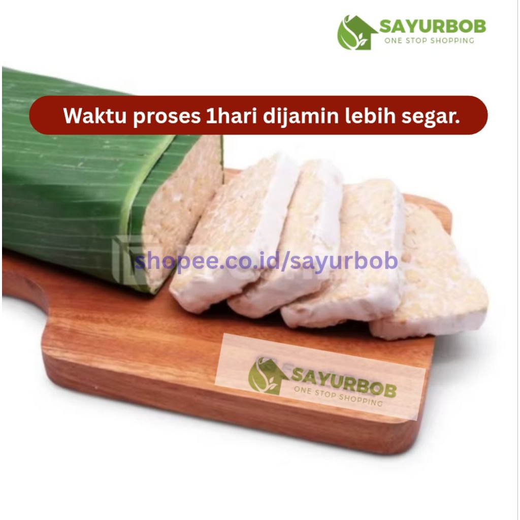 Tempe Mentah Daun Pisang 1Papan