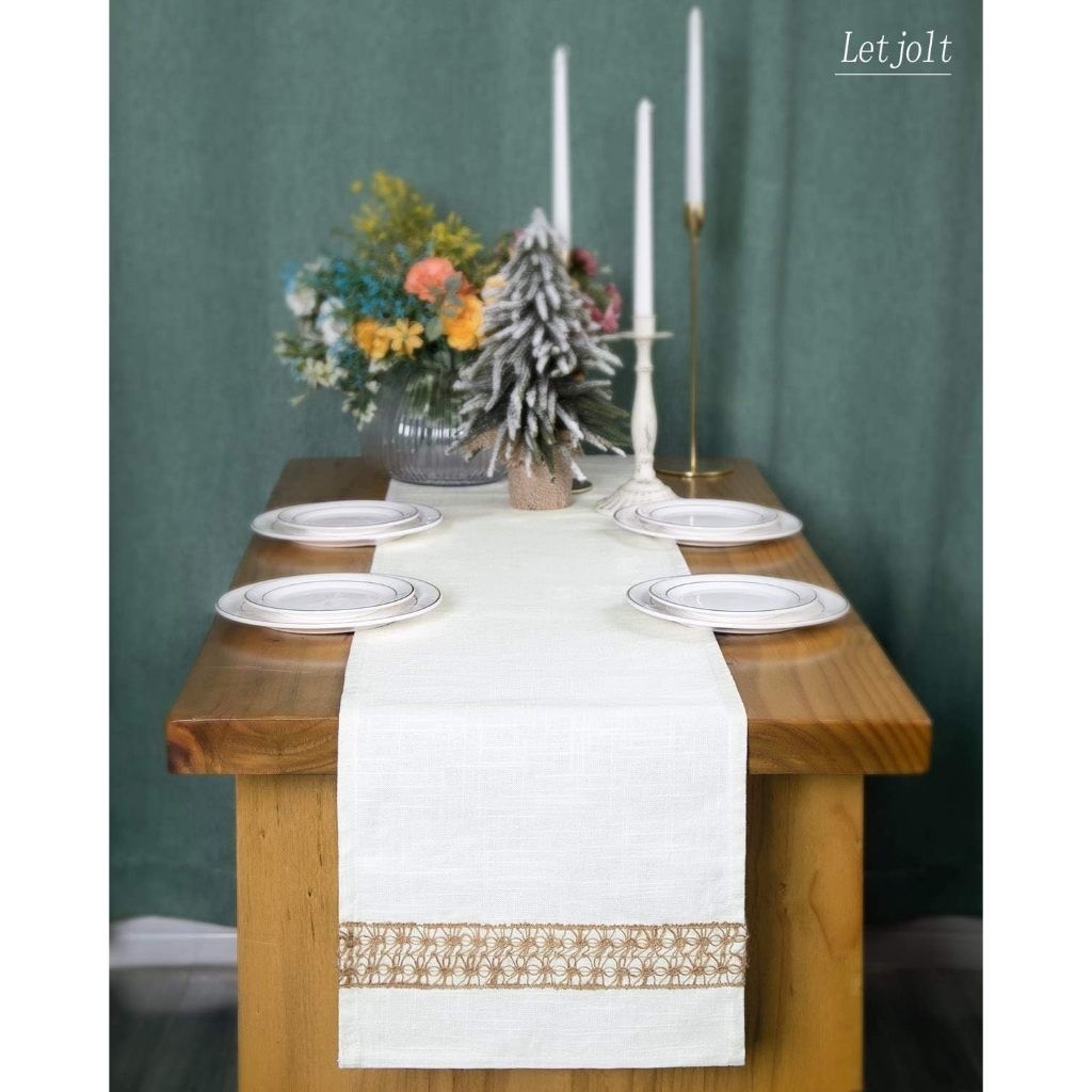 taplak meja panjang table runner renda tengah 60x250