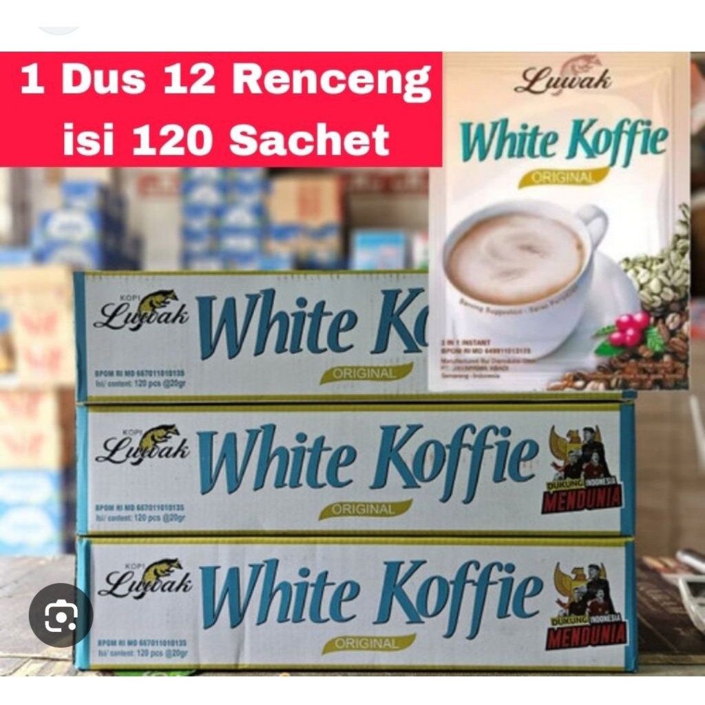 Kopi luwak white koffie 1 dus isi 120 sachet