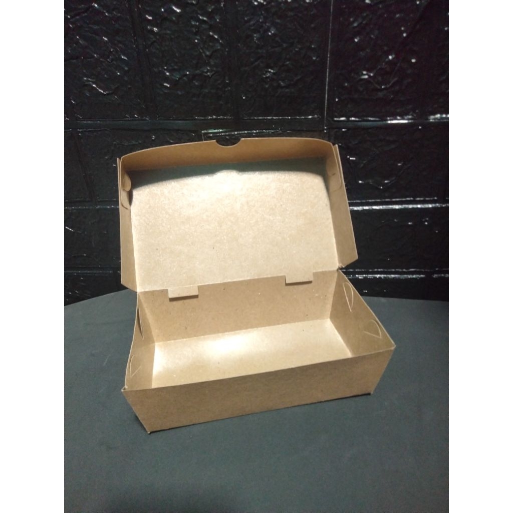 paper lunch box ukuran M / box mie pedas / box pisang keju / kotak makanan / lunch box paper