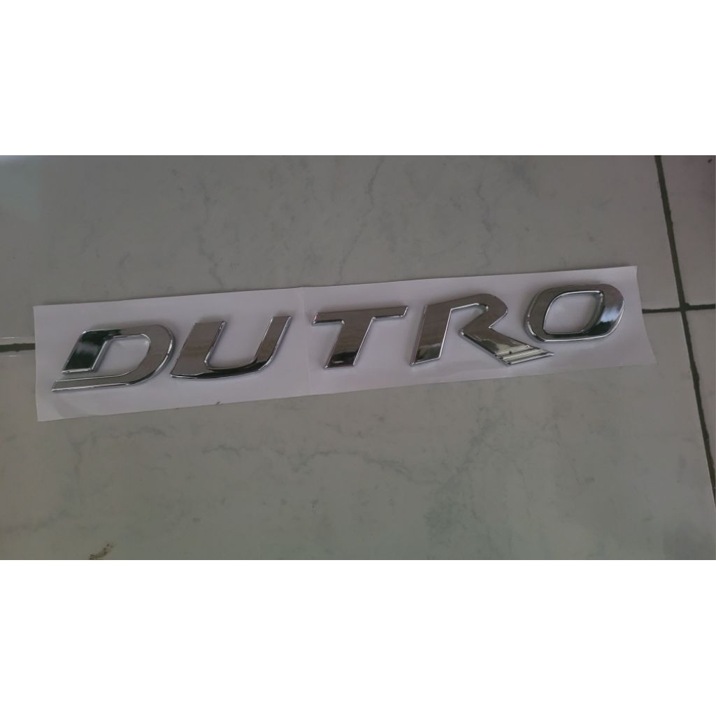 emblem timbul DUTRO/emblem tulisan dutro kap mesin/emblem dutro/emblem chrom timbul dutri