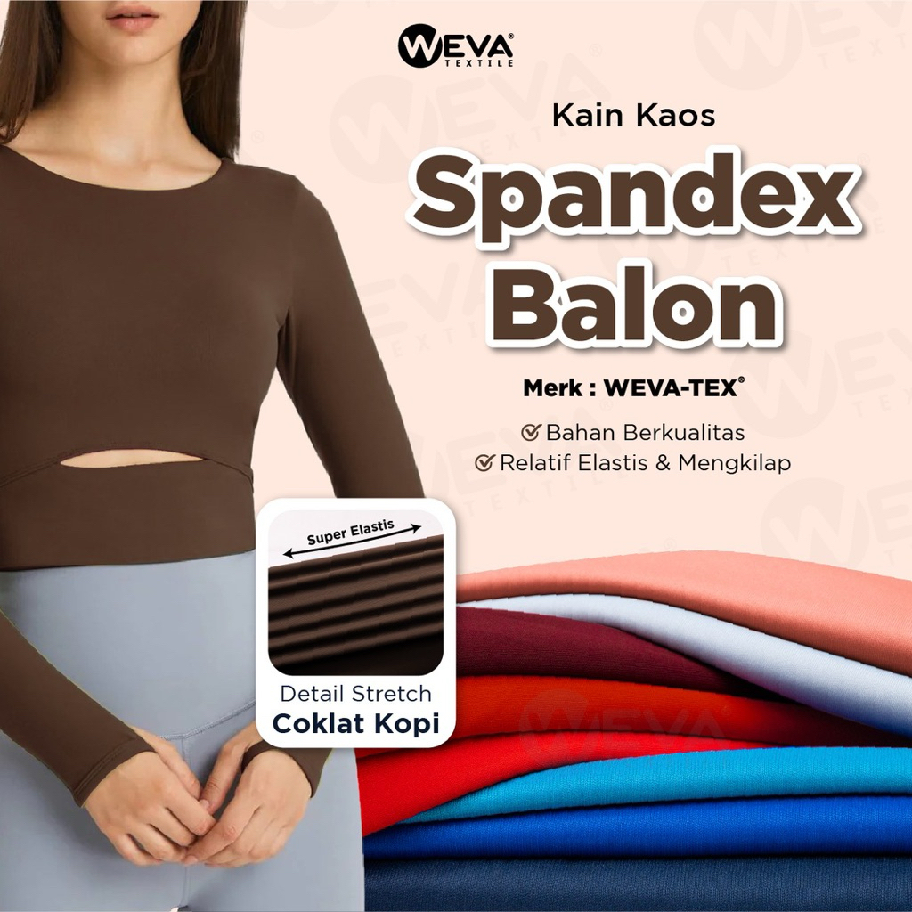 Kain Spandek Balon Bahan Jaket Sweater Melar Kiloan Weva Textile
