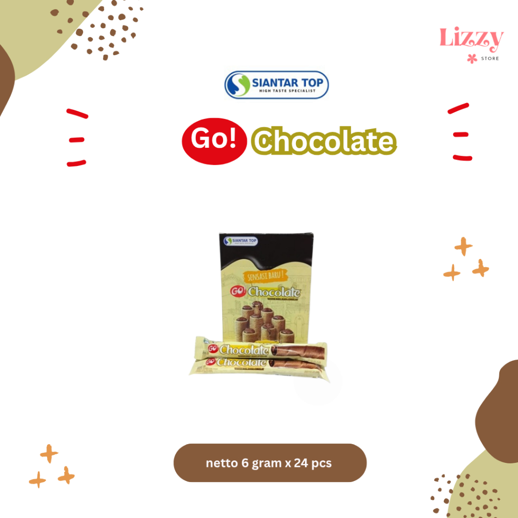 Go Chocolate Wafer Roll Rasa Cokelat Siantar top Box Isi 24 Pcs @6gr