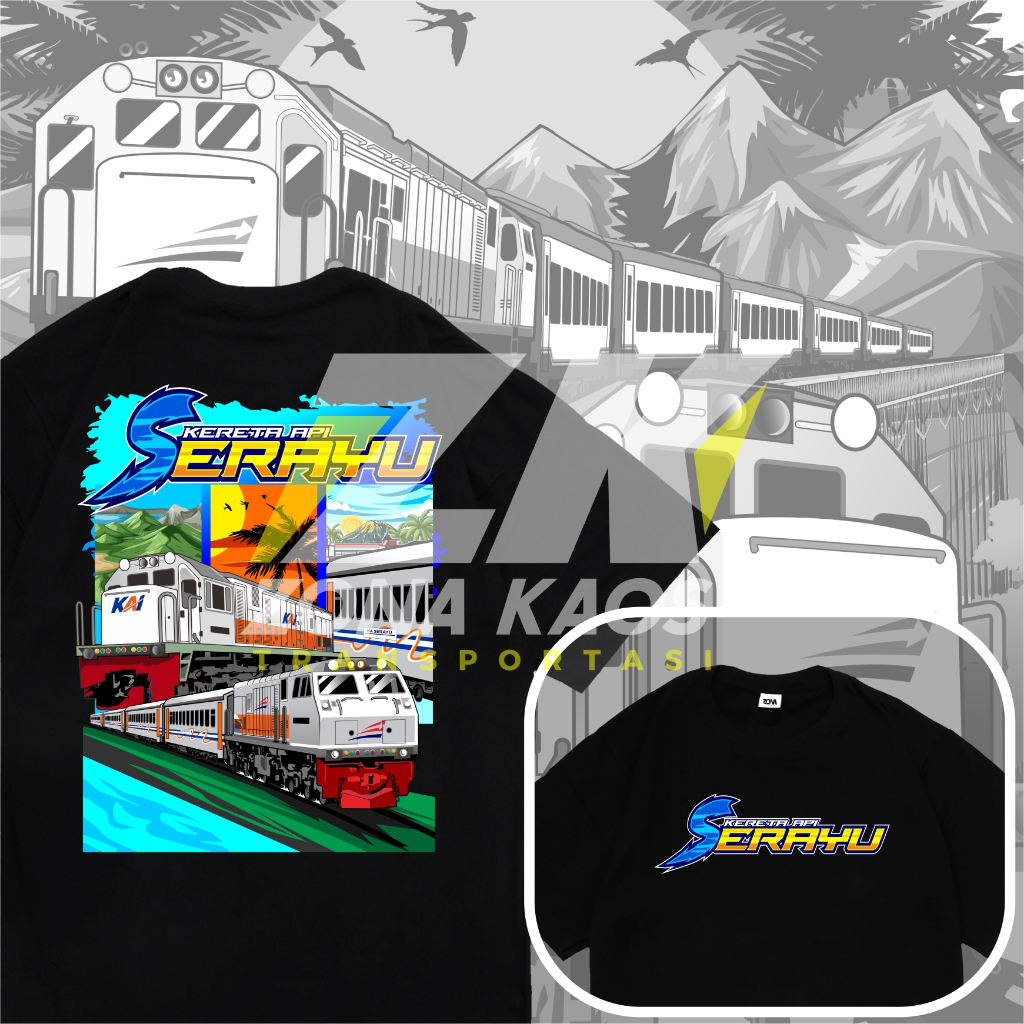 ( FREE STIKER ) KAOS KERETA API SERAYU KAI ANAK DAN DEWASA - BAJU KERETA API KAI ANAK DAN DEWASA