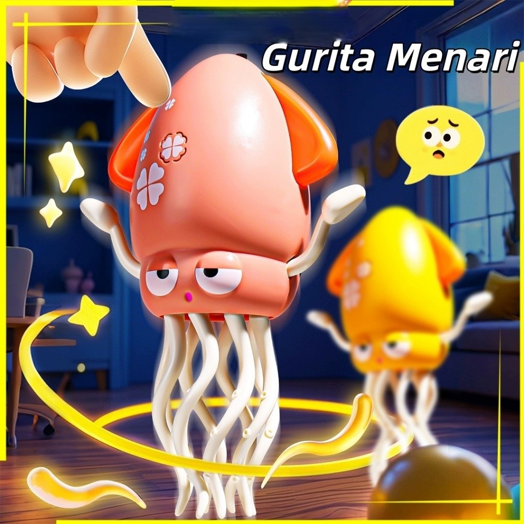 Mainan Gurita Menari Mainan Cumi Cumi Menari  Boneka Octopus Gurita Squid Joget Goyang Ada Musik Dan