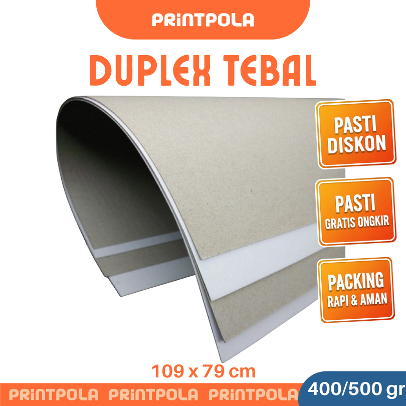 Kertas Karton Tebal Duplex Paper 500 gsm 400gr Lebar 109cm x 79 cm Duplek Karton Lembaran Besar