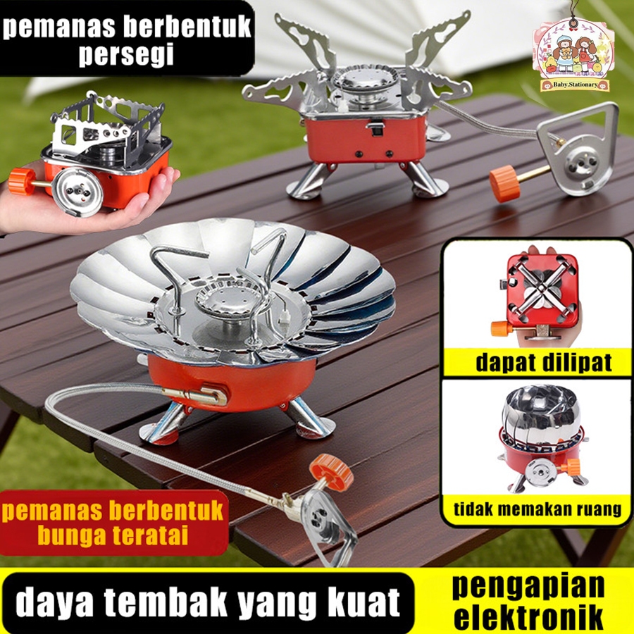 Kompor Portable Camping 1 Set Lengkap - Kompor Gas Mini Praktis untuk Outdoor, Travel & Darurat