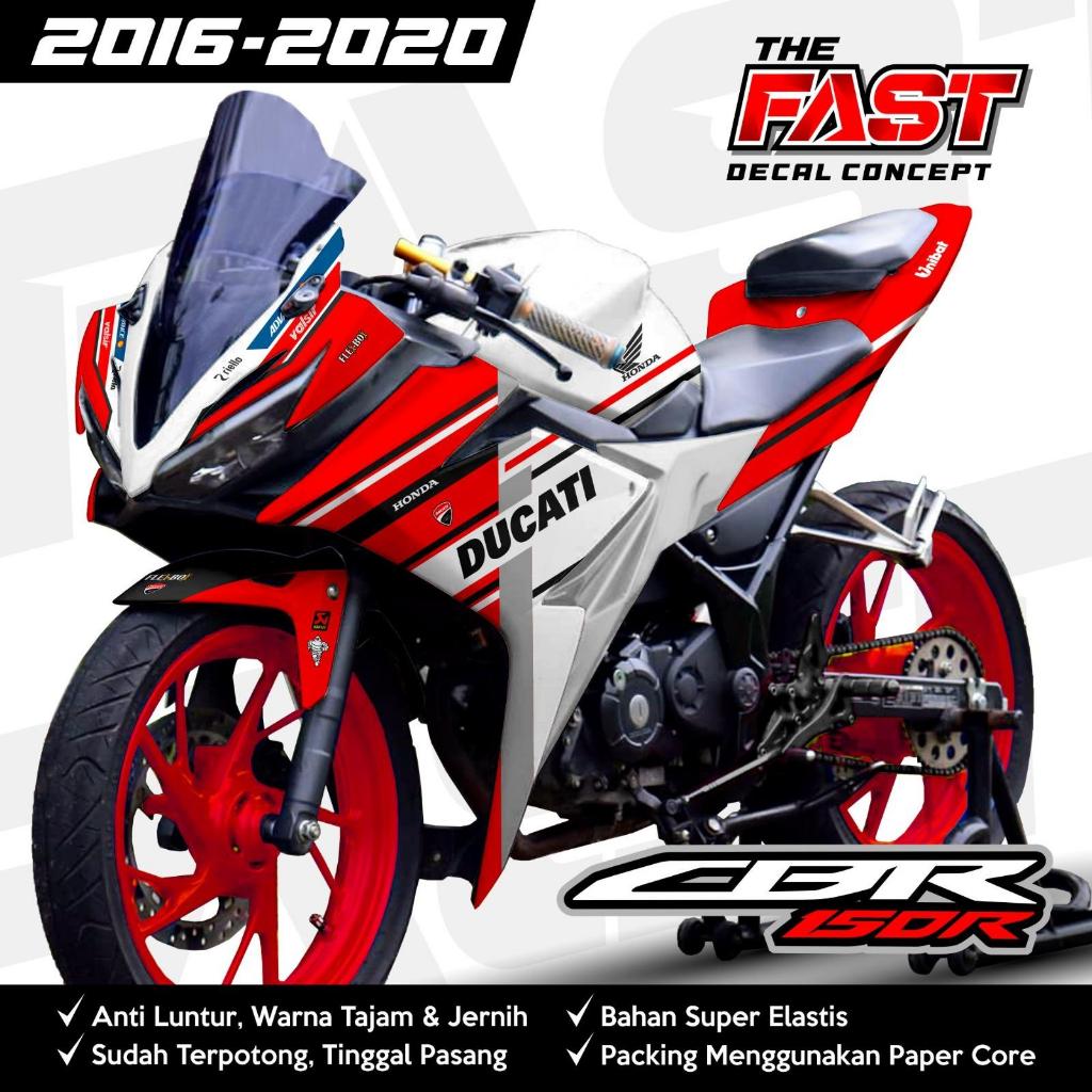 "TERBARU Decal Sticker Striping Variasi CBR 150R 2016-2020 Motif DUCATI CBR 150R FACELIFT BISA COD C