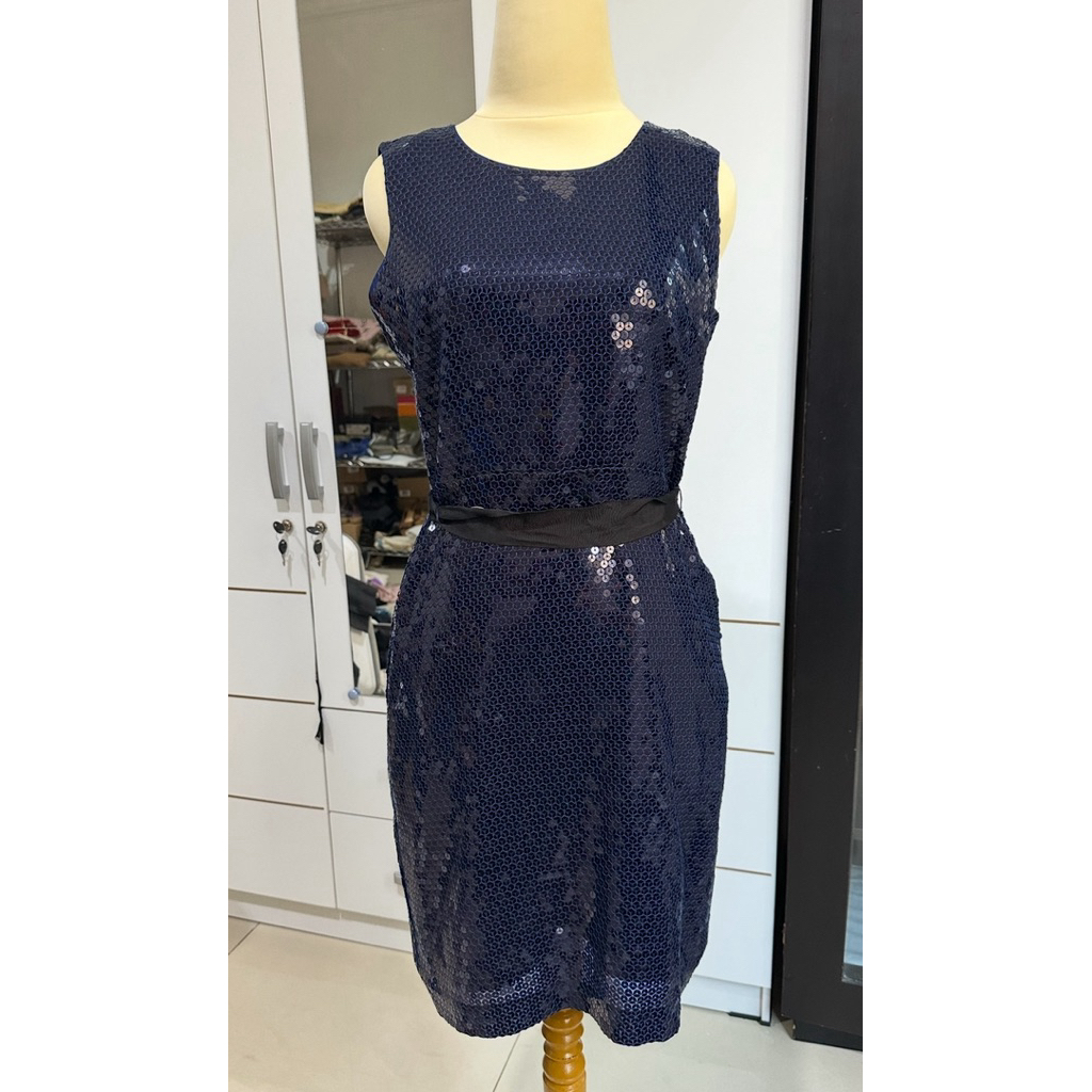 DKNY Navy Sequin Dress ORIGINAL BRAND NEW dengan Tag
