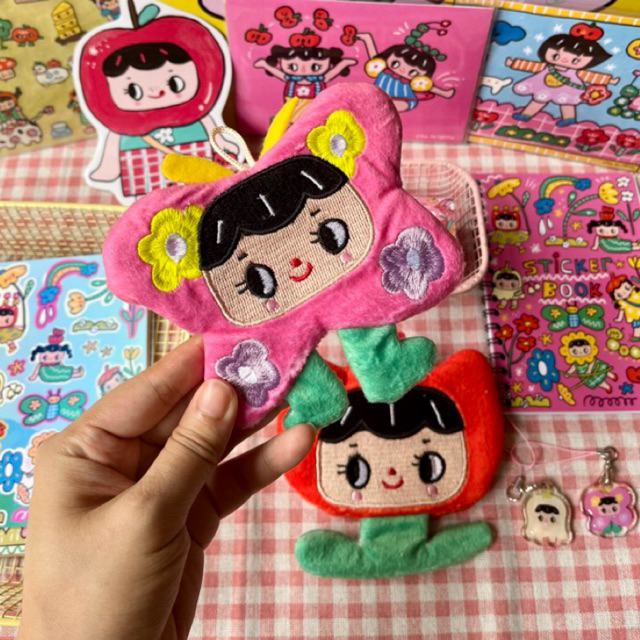 Peek a boo plushie pouch bordir lucu transparan dompet koin plushie