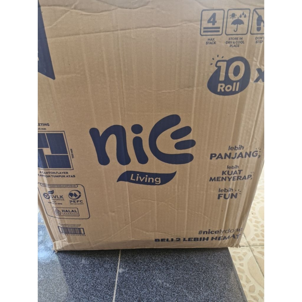 1 Dus isi 12 pack Nice Toilet Tissue Core Emboss [1 Pack isi 10 Roll]