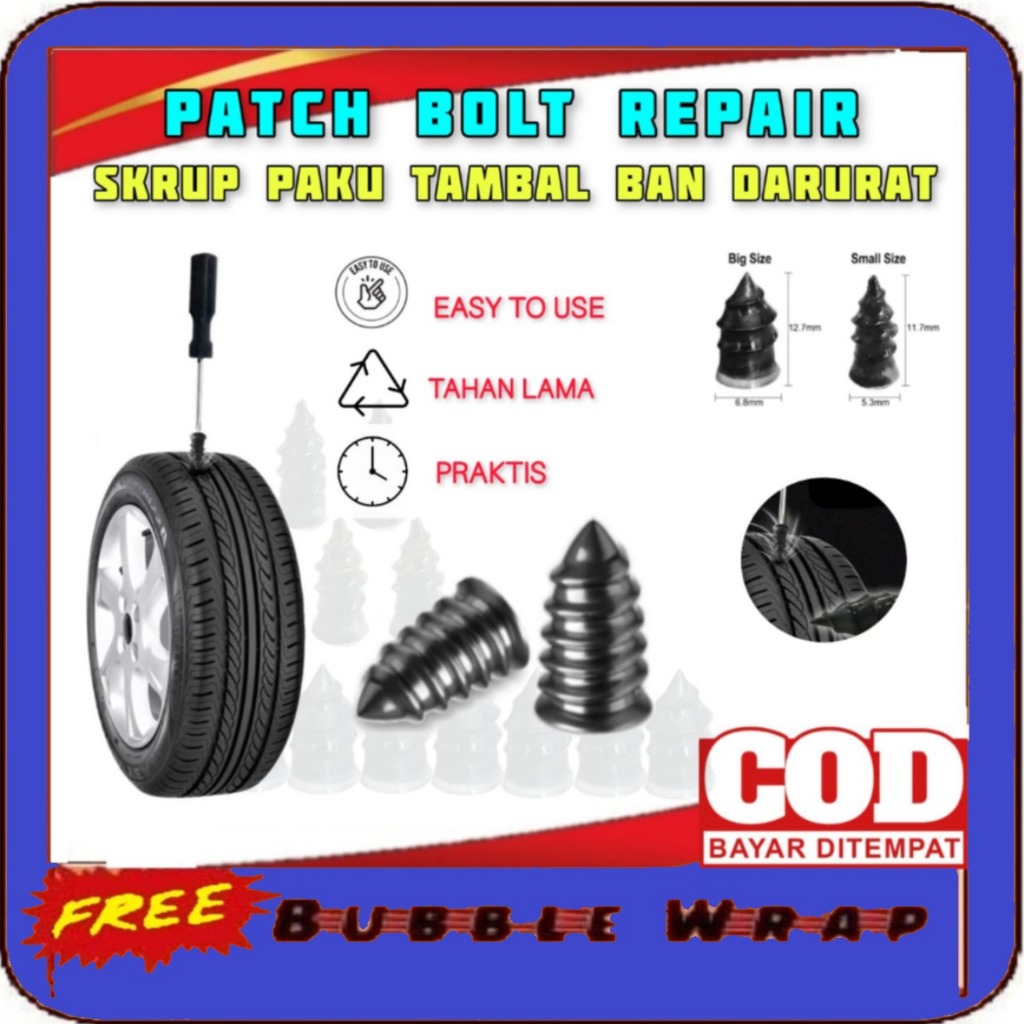 Skrup Repair Tambal Ban Tubless untuk Sepeda Listrik Motor Mobil