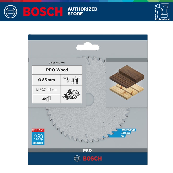 Bosch Circular Saw Blade / Mata Potong Circular Saw untuk Kayu 85mm 20T (643071)