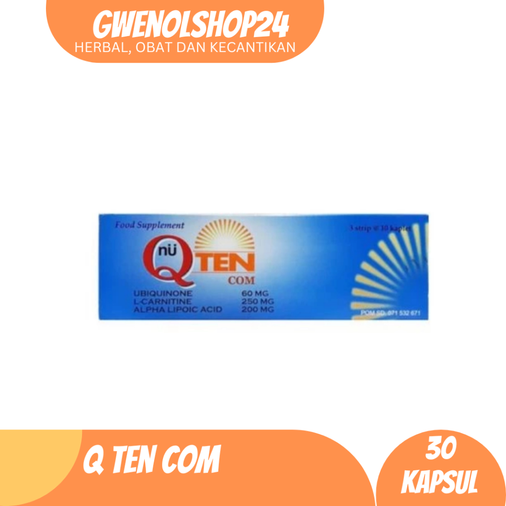 Q-Ten Com Box Isi 30 Kaplet Novell | Q Ten Com Box | Coenzyme Q10 / L Carnitine / Ubiquinone