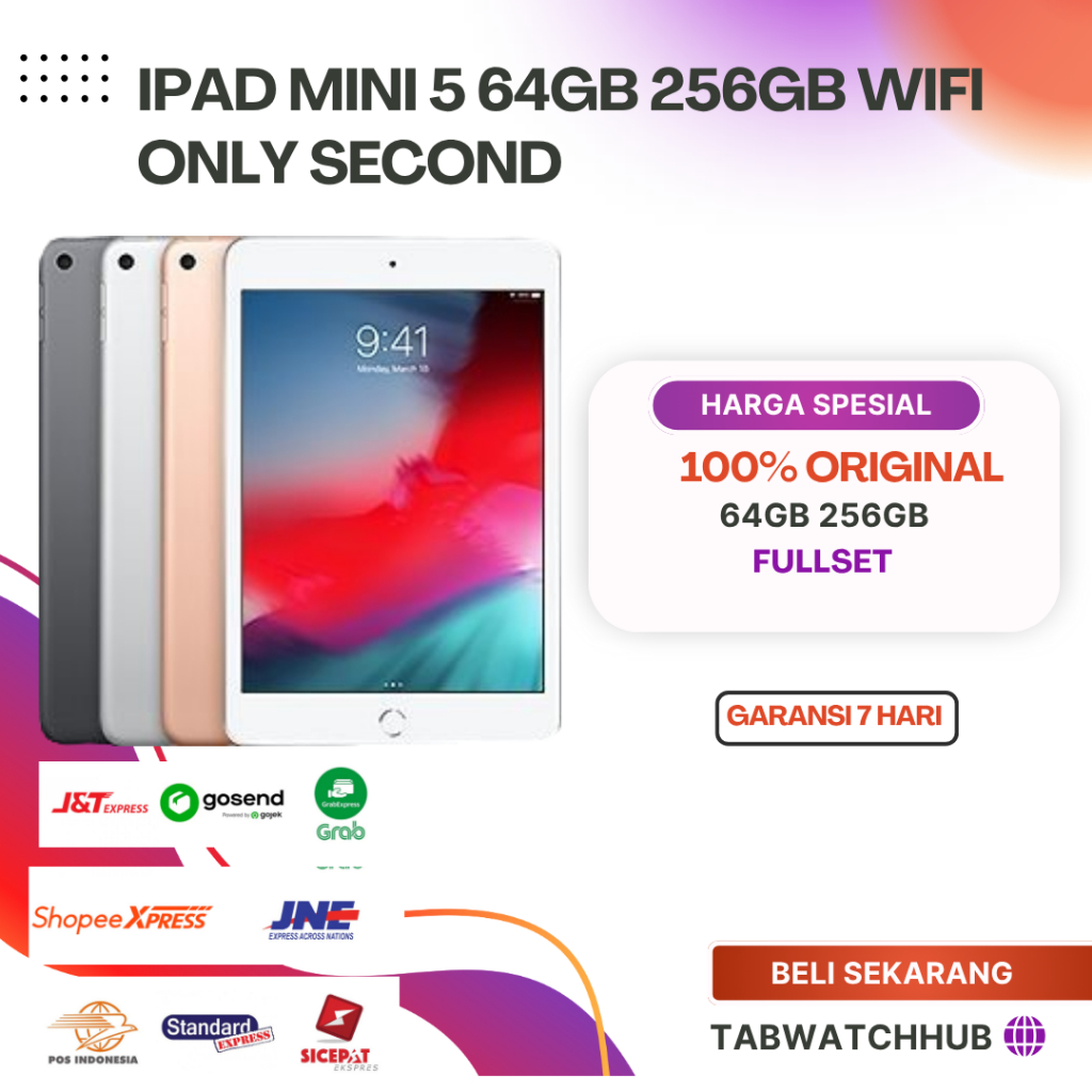 Ipad Mini 5 64GB 256GB Wifi Only Second Fullset