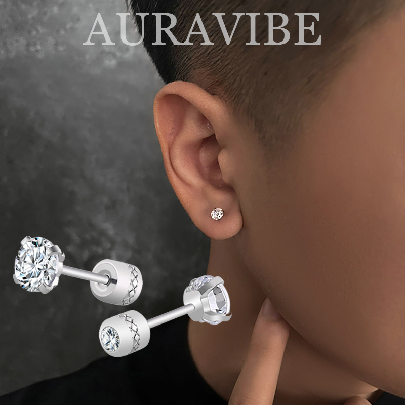 AURAVIBE-Anting Titanium Modern – Desain Unisex, Cocok untuk Pria & Wanita