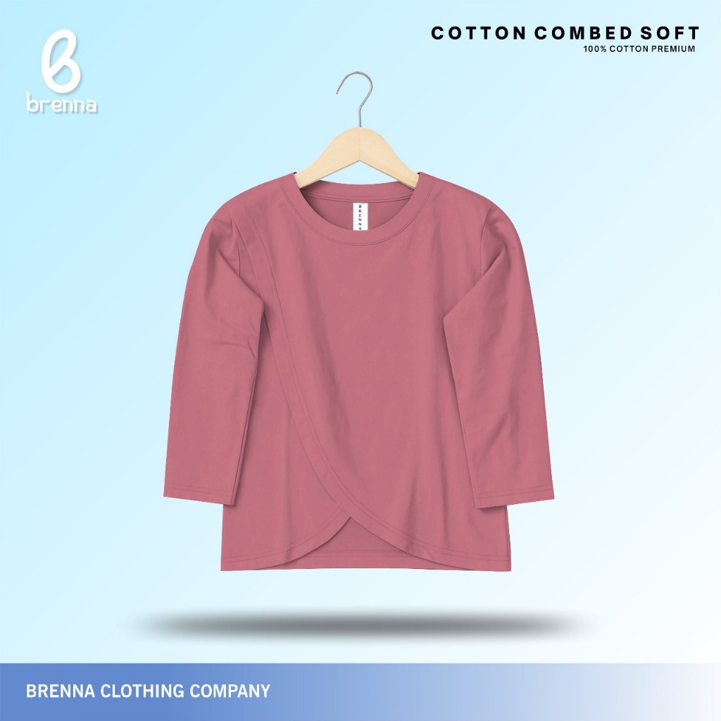 Kaos Wanita Lengan Panjang Polos Bahan Katun Premium Kaos Remaja Dewasa Brenna Daisy