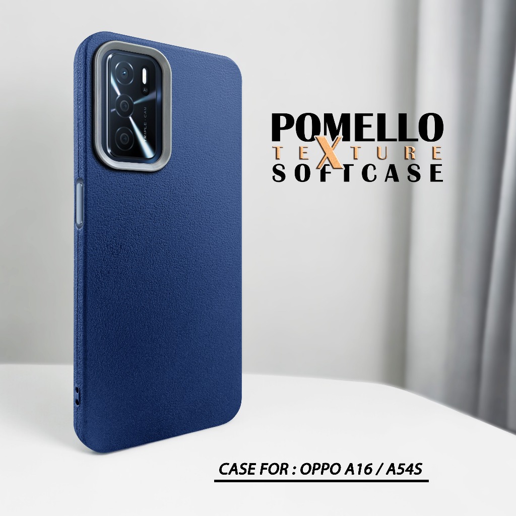 Case Oppo A16 / A54S Softcase POMELLO LEATHER PATTERN Casing Case Hp Oppo A16 / A54S