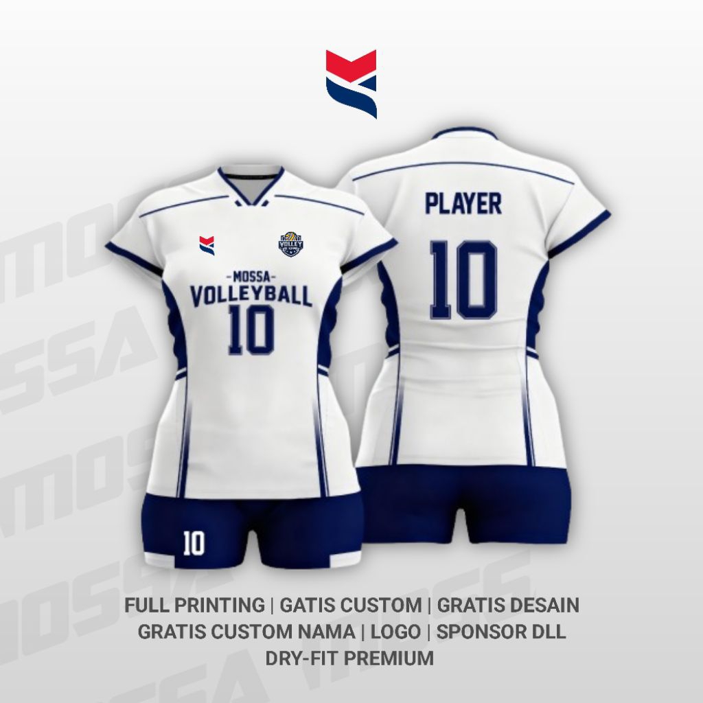 KAOS JERSEY OLAHRAGA VOLI - JERSEY VOLI WANITA | CUSTOM JERSEY VOLI WANITA | FREE NAMSET | MOSSA-02 