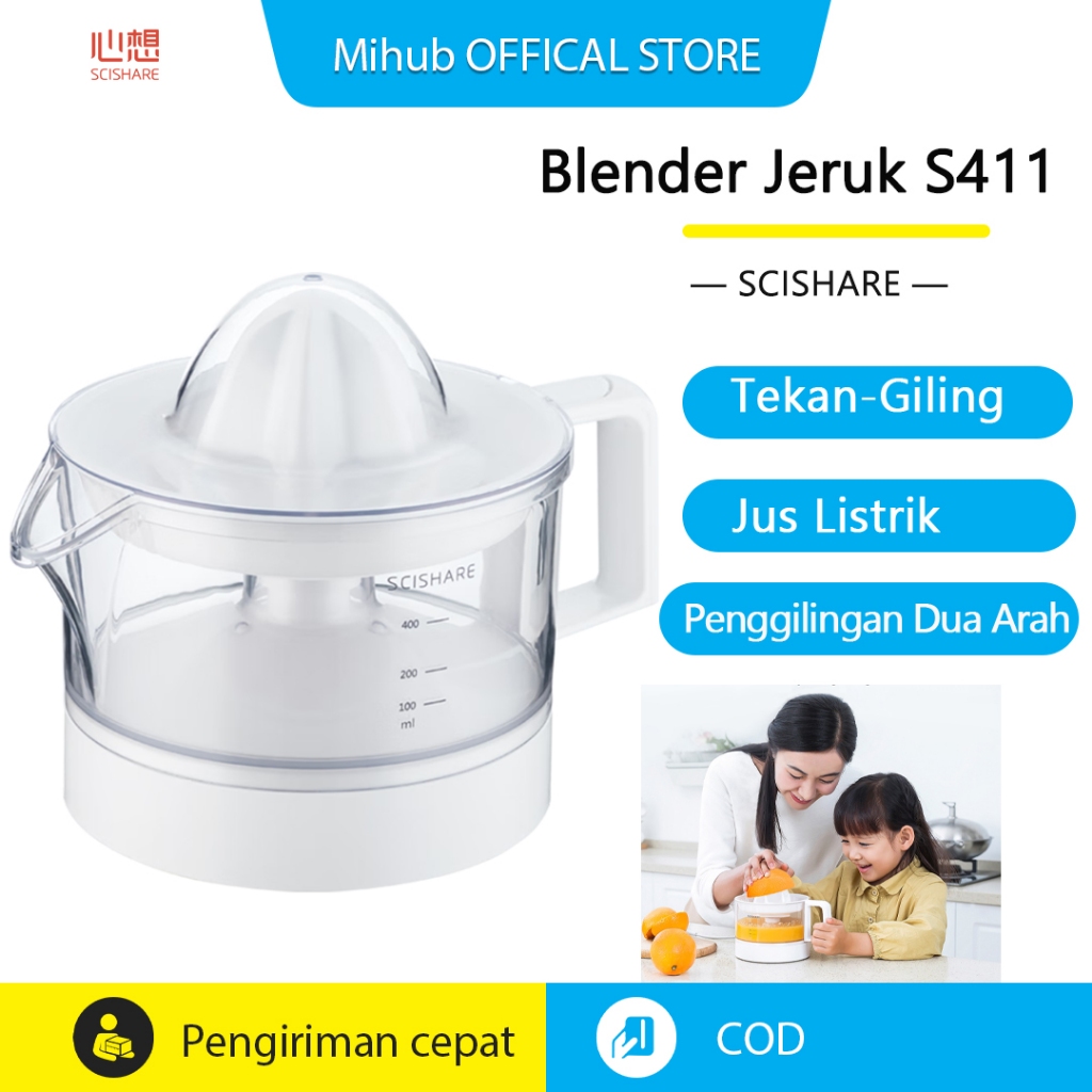 SCISHARE Alat Pemeras Jeruk Elektrik Otomatis, Efisien & Mudah Dibersihkan