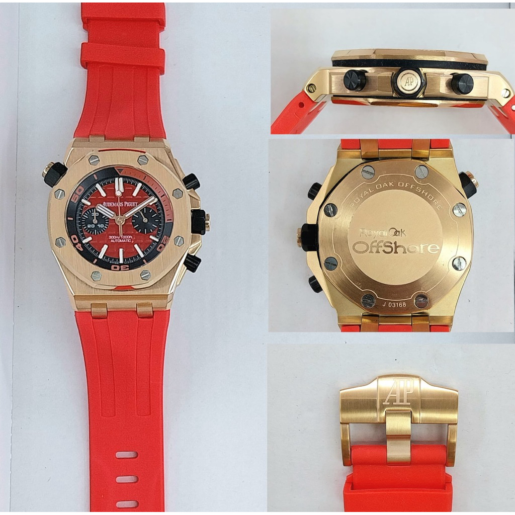 Jam Tangan Pria Premium Audemars Piguet Tanggal & Crono Aktif Tali Rubber
