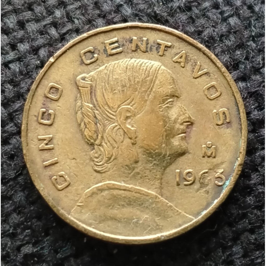 Koin Kuno Meksiko 5 Centavos 1963