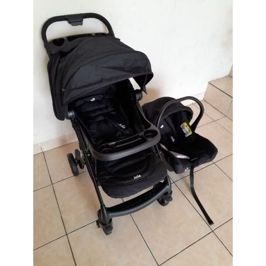 Preloved Stroller Joie Muze LX Travel System + car seat warna coal, masih lengkap ada box dan buku p