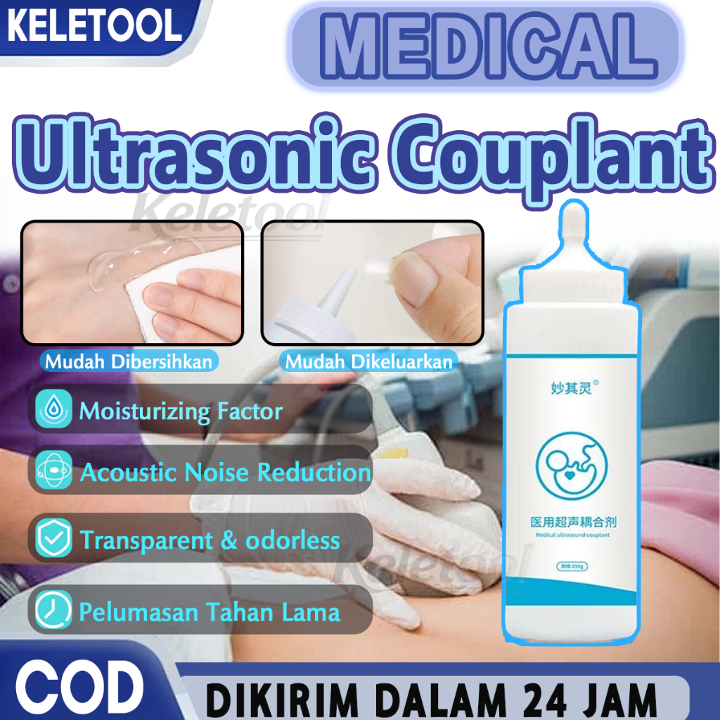 Ultrasonic Gel Sound USG Jelly Aquasonic Doppler Gel 250ml Transparant Untuk Transducer pada Pemerik