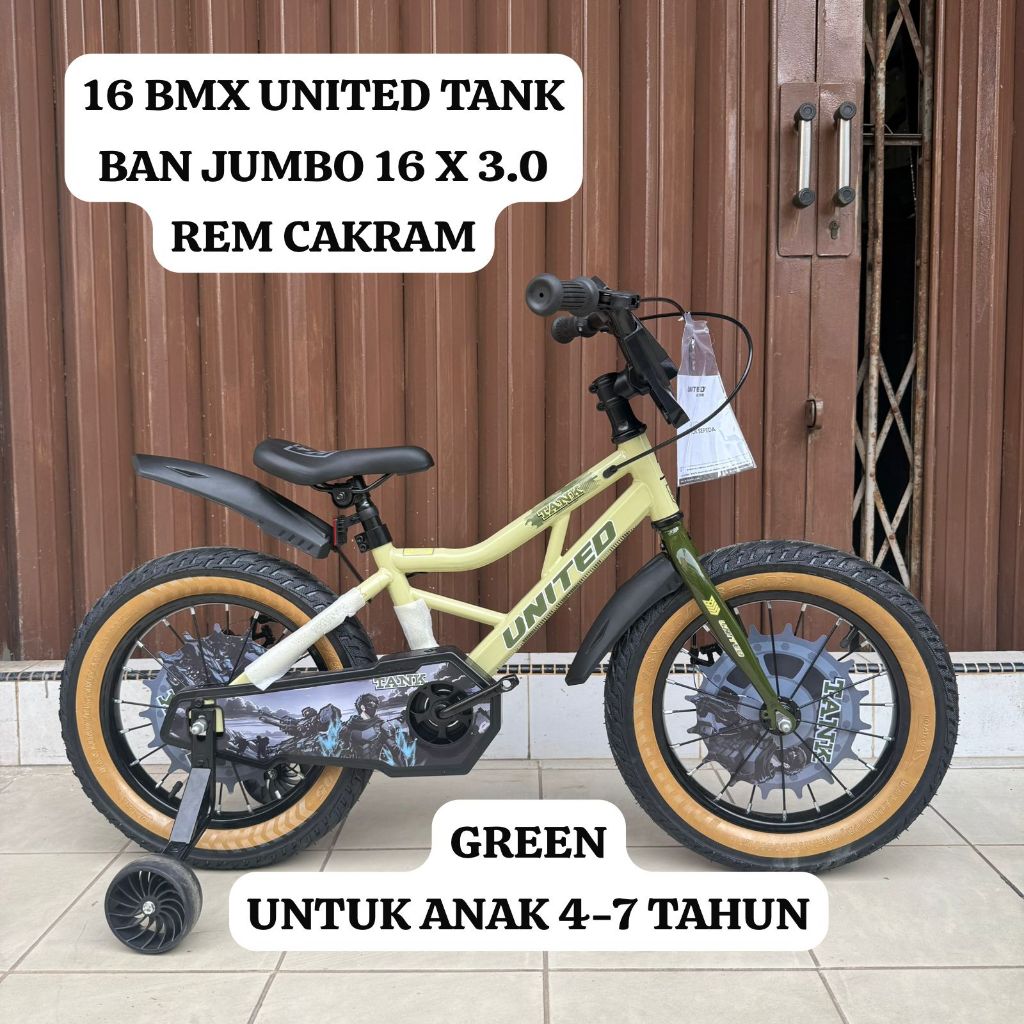 (BATAM) Sepeda Anak BMX 16 UNITED TANK REM CAKRAM