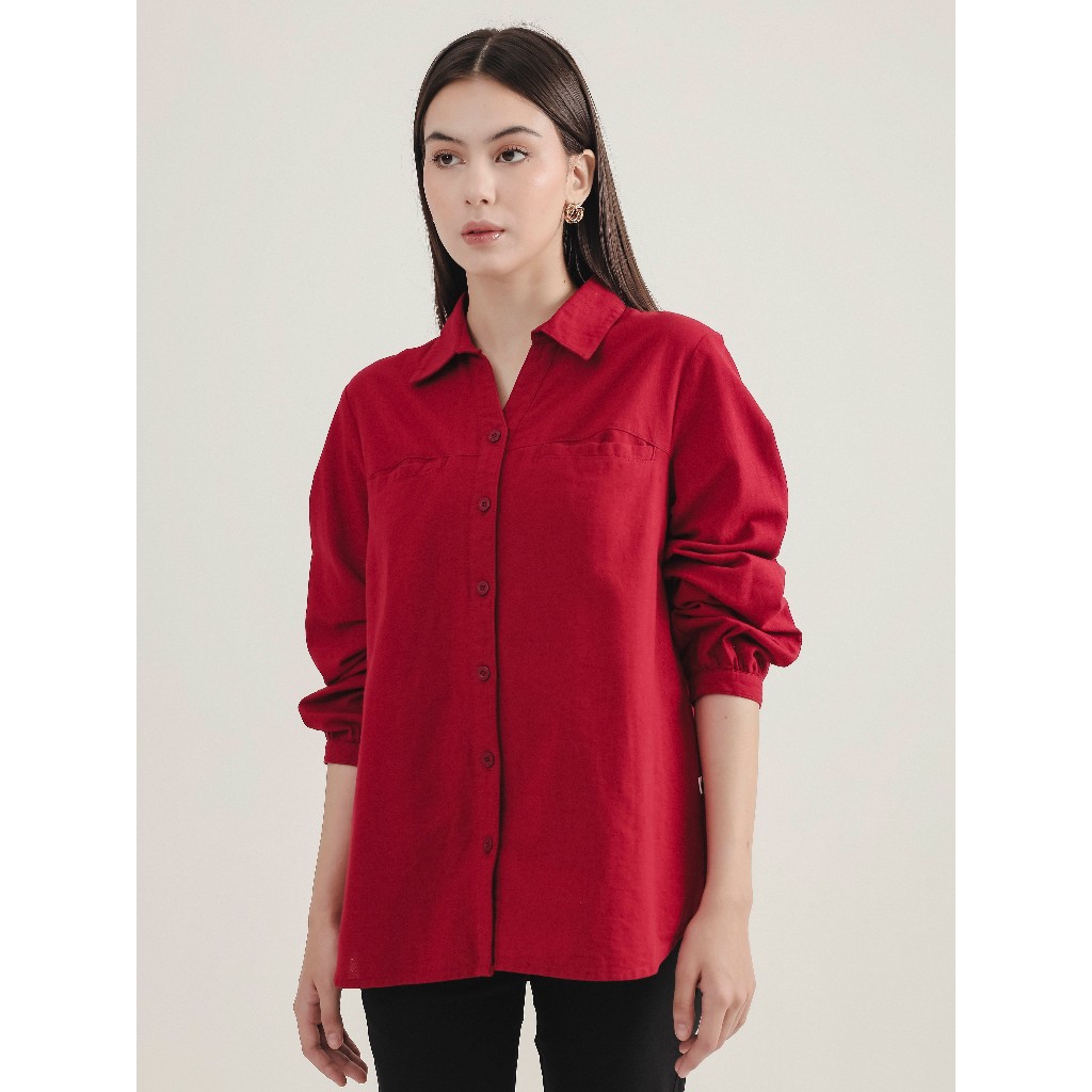 EXPAND Freli Blouse |Kemeja Wanita - Atasan Lengan Panjang