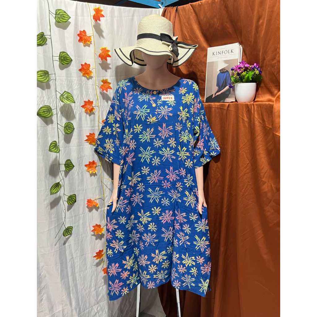 Daster Kencana Ungu 5L Batik Cap Super Jumbo Label Hitam Daster Kencana Ungu Super Jumbo 5L LD 150cm