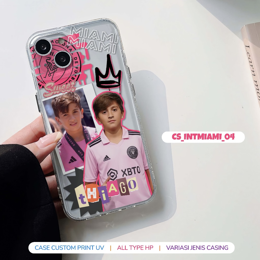 Custom Case Inter Miami U13 Series – Desain Roger Jr / Bauti / Angel / Thiago | Case Jersey Pink | S