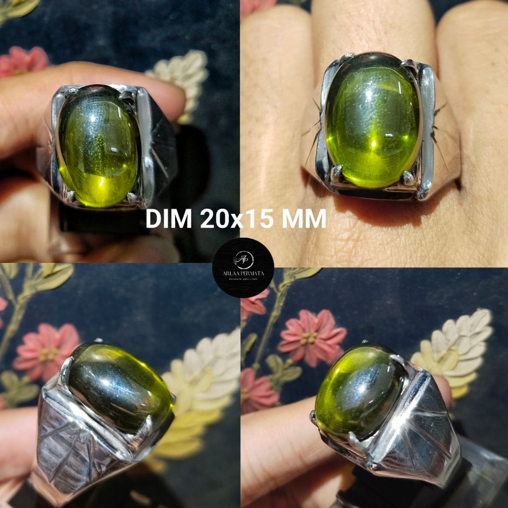 CINCIN BATU PERIDOT RING MONEL CAKEP