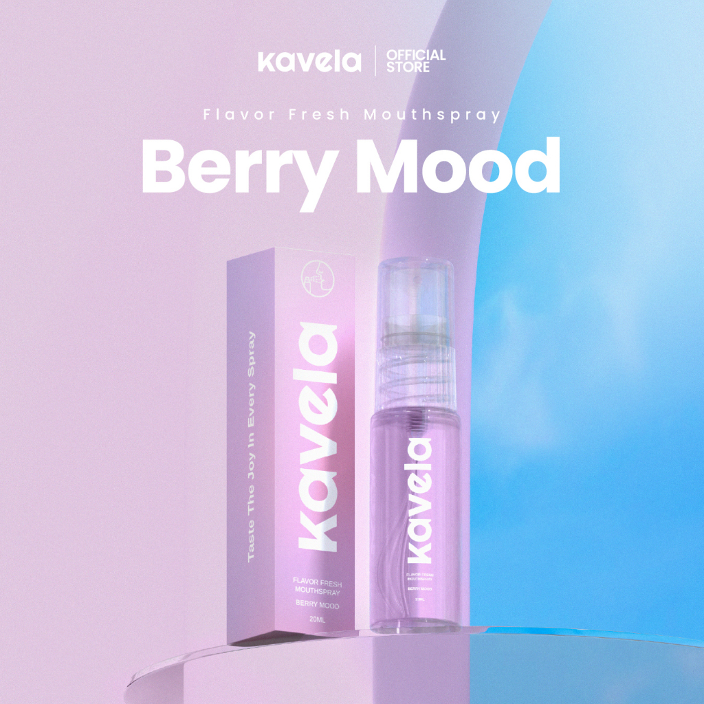 KAVELA Flavor Fresh Berry Mood Mouth Spray - Mouth Spray Mulut Fresh untuk Menghilangkan Bau Mulut P