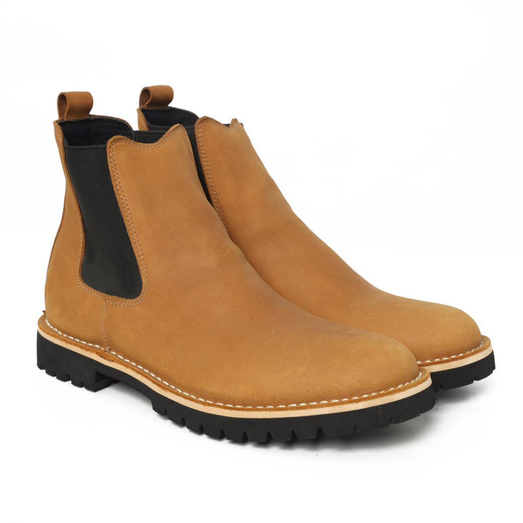 Sepatu Boots Kulit Asli - VIGOS Chelsea LJ CH Tan