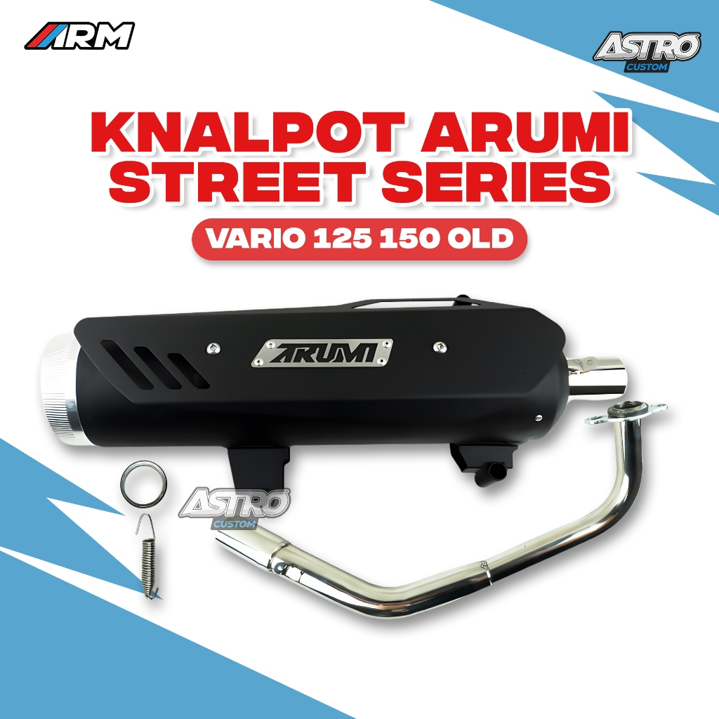 Knalpot Arumi Vario 125 150 OLD LED Bohlam Gen 1 Street Series Standart Racing Full Package Kenalpot